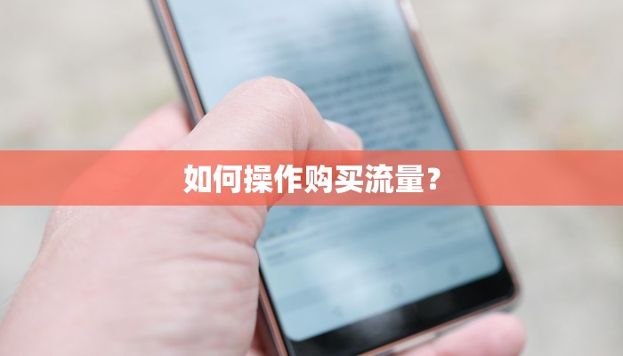如何操作购买流量？